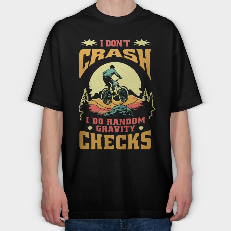 Mountain Bike Quote Illustration, Tricou Oversize Barbati (Unisex)