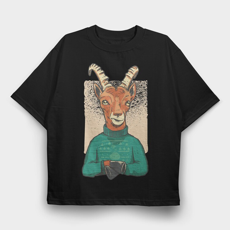 Christmas Gazelle Capricorn, Tricou Oversize Barbati (Unisex)