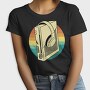 Game Console And Headphones Gaming Retro Sunset, Tricou Femei