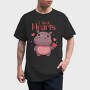 Hippo Heart Valentine, Tricou Barbati (Unisex)