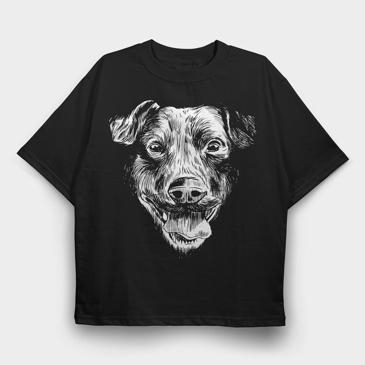 Realistic Dog, Tricou Oversize Barbati (Unisex)