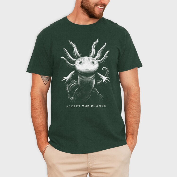 Realistic Hand Drawn Axolotl Change, Tricou Barbati (Unisex)