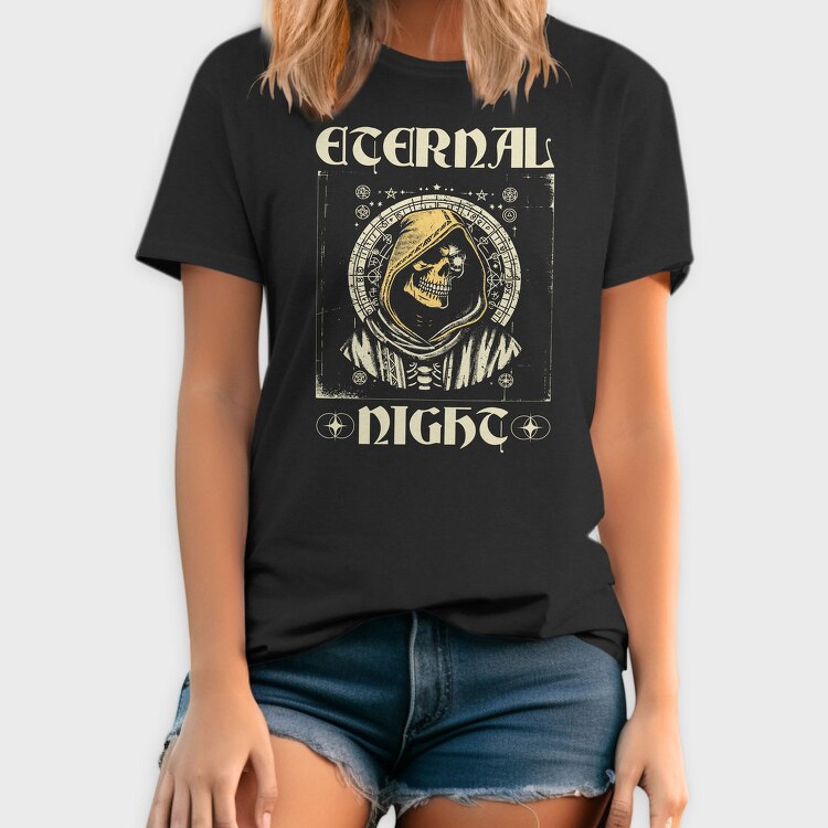 Eternal Night Skull Gothic Grim Reaper, Tricou Barbati (Unisex)