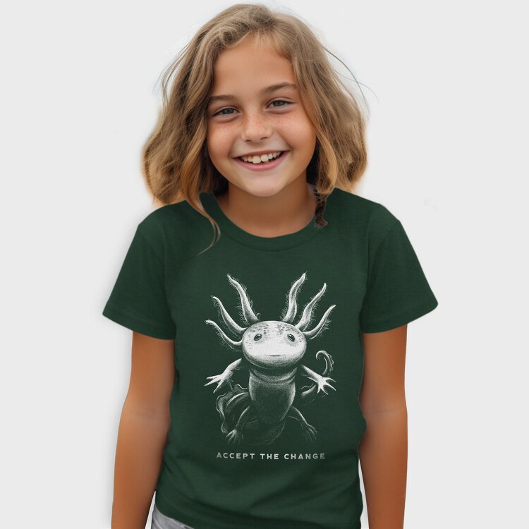 Realistic Hand Drawn Axolotl Change, Tricou Copii