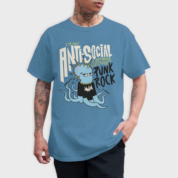 Punk Rock Octopus, Tricou Barbati (Unisex)