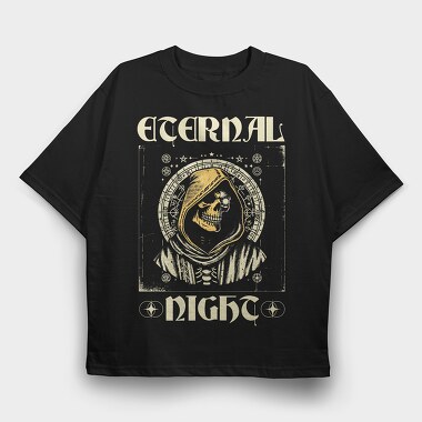 Eternal Night Skull Gothic Grim Reaper, Tricou Oversize Barbati (Unisex)