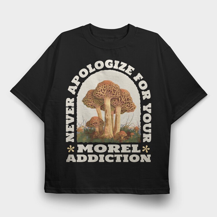 Realistic Morel Mushrooms, Tricou Oversize Barbati (Unisex)