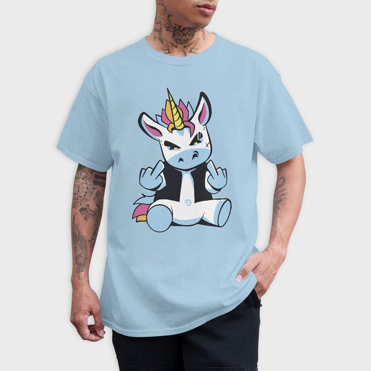 Punk Unicorn Middle Finger, Tricou Barbati (Unisex)