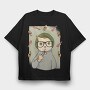 Hipster Sushi Cat, Tricou Oversize Barbati (Unisex)