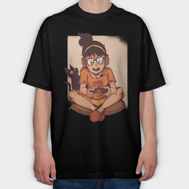 Gamer Girl, Tricou Oversize Barbati (Unisex)