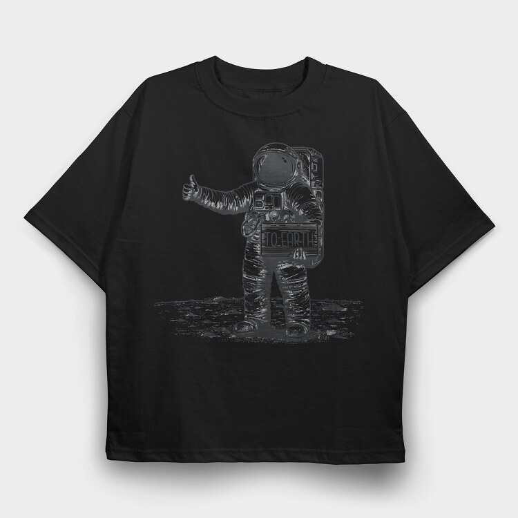 Hitchhiking Astronaut, Tricou Oversize Barbati (Unisex)