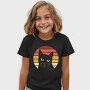 Retro Sunset Cat, Tricou Copii