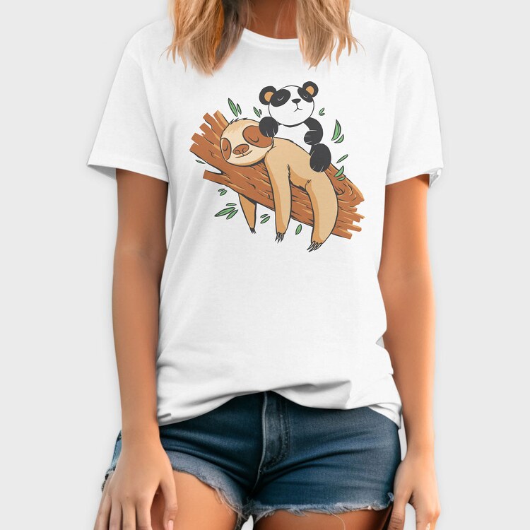 Panda Sloth Lazy, Tricou Barbati (Unisex)