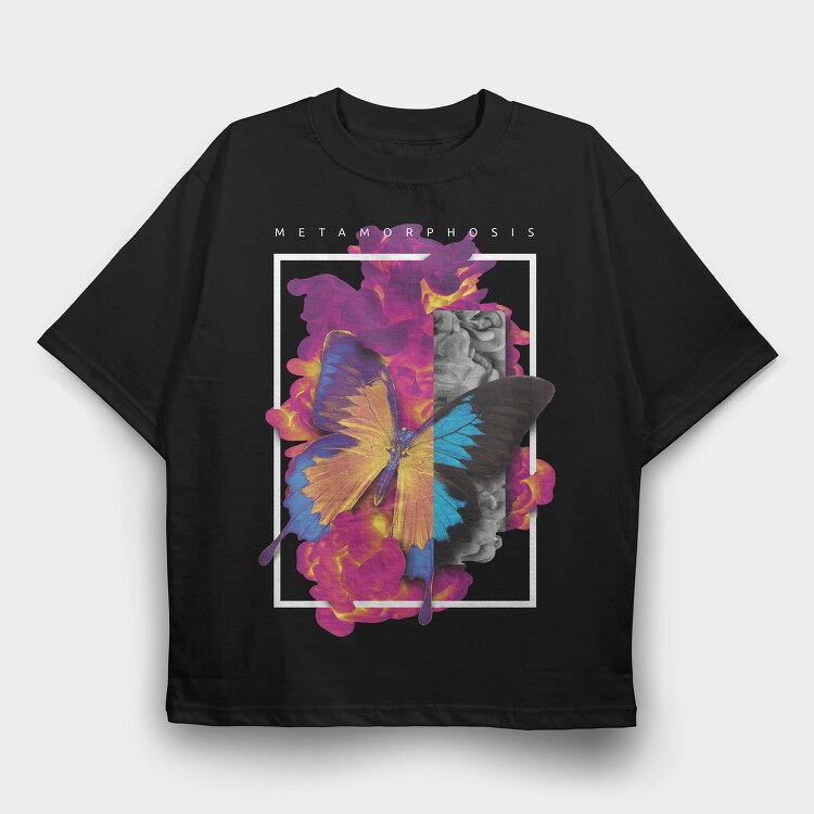 Holographic Butterfly Flying, Tricou Oversize Barbati (Unisex)