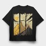 Mountain Landscape Strokes, Tricou Oversize Barbati (Unisex)