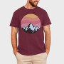 Retro Sunset Mountain, Tricou Barbati (Unisex)