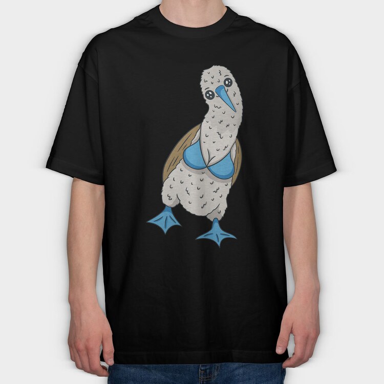 Blue Footed Booby Bird, Tricou Oversize Barbati (Unisex)