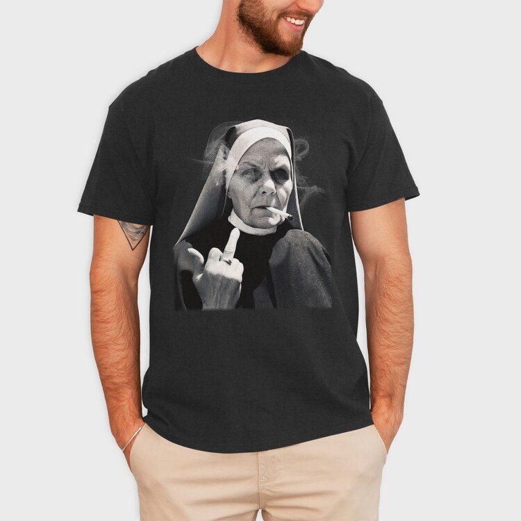 Nun Middle Finger, Tricou Barbati (Unisex)