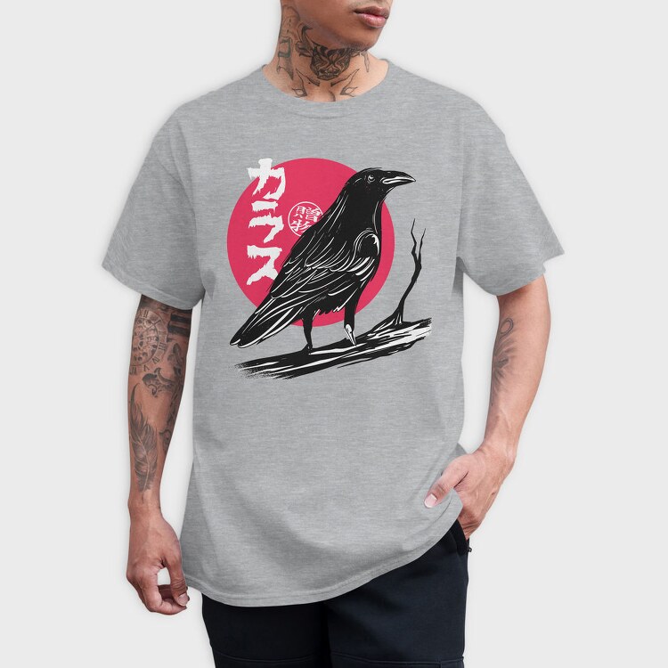Red Moon Raven Traditional Crow, Tricou Barbati (Unisex)