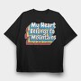 Mountain Lover Lettering, Tricou Oversize Barbati (Unisex)