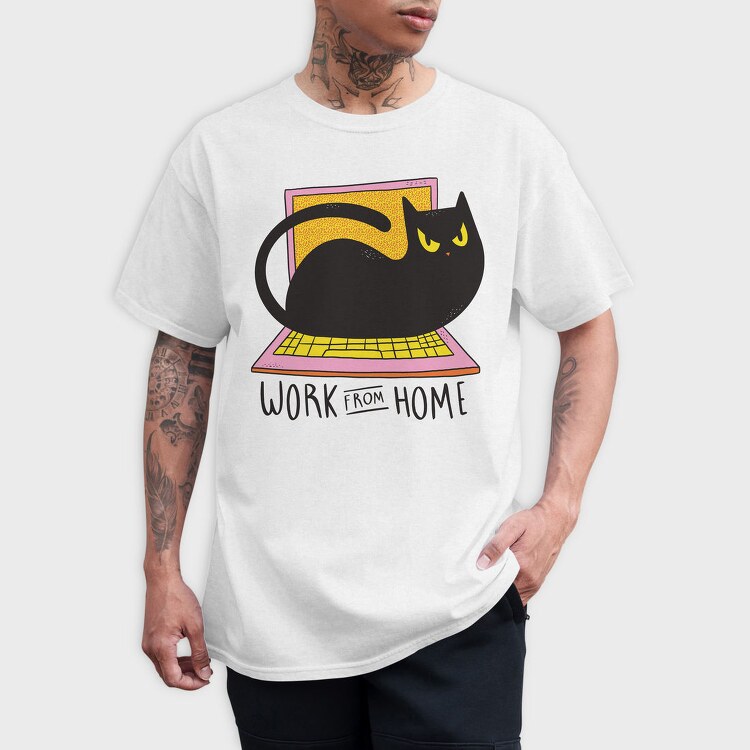 Home Office Cat Computer, Tricou Barbati (Unisex)