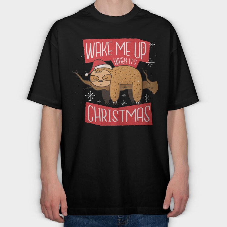 Christmas Sloth (2), Tricou Oversize Barbati (Unisex)