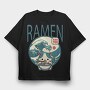 Japanese Cat Ramen, Tricou Oversize Barbati (Unisex)