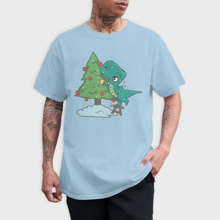 Christmas T Rex And Tree Chistmas, Tricou Barbati (Unisex)