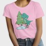 Christmas T Rex And Tree Chistmas, Tricou Femei
