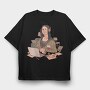 Home Office Mona Lisa, Tricou Oversize Barbati (Unisex)