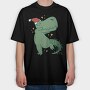 Christmas T Rex Fun Dab, Tricou Oversize Barbati (Unisex)