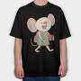 Mouse School Buddy, Tricou Oversize Barbati (Unisex)