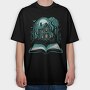 Book And Haunted House, Tricou Oversize Barbati (Unisex)