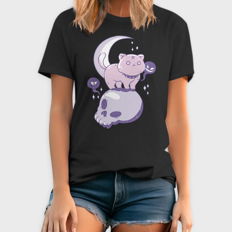 Pastel Goth Cat Skull, Tricou Barbati (Unisex)