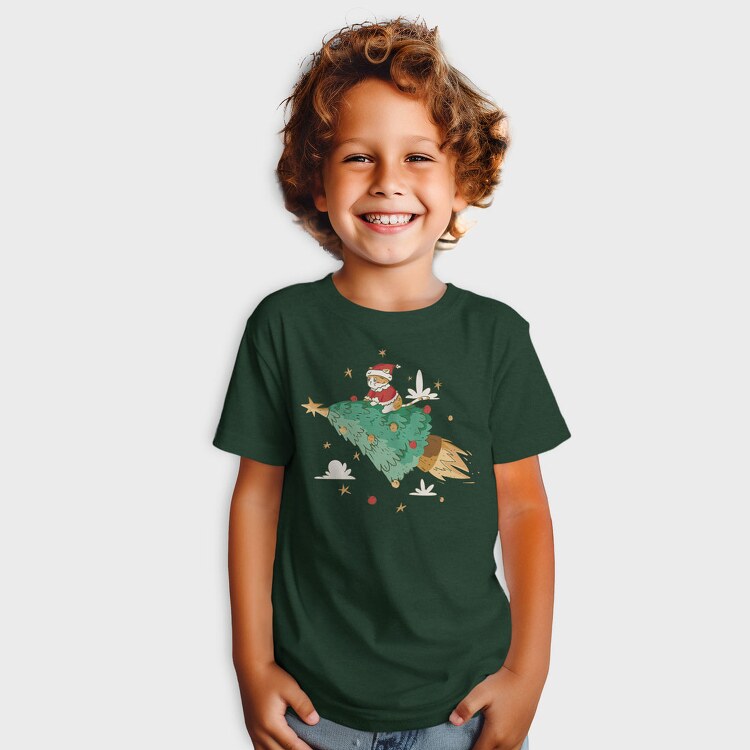 Santa Cat Christmas Tree, Tricou Copii
