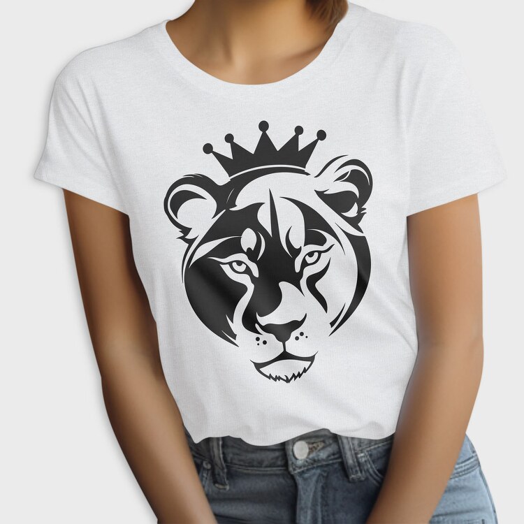 Regal Lioness Silhouette Female Lion, Tricou Femei