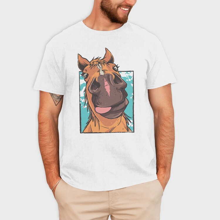 Horse Face Looking Down Close Up, Tricou Barbati (Unisex)