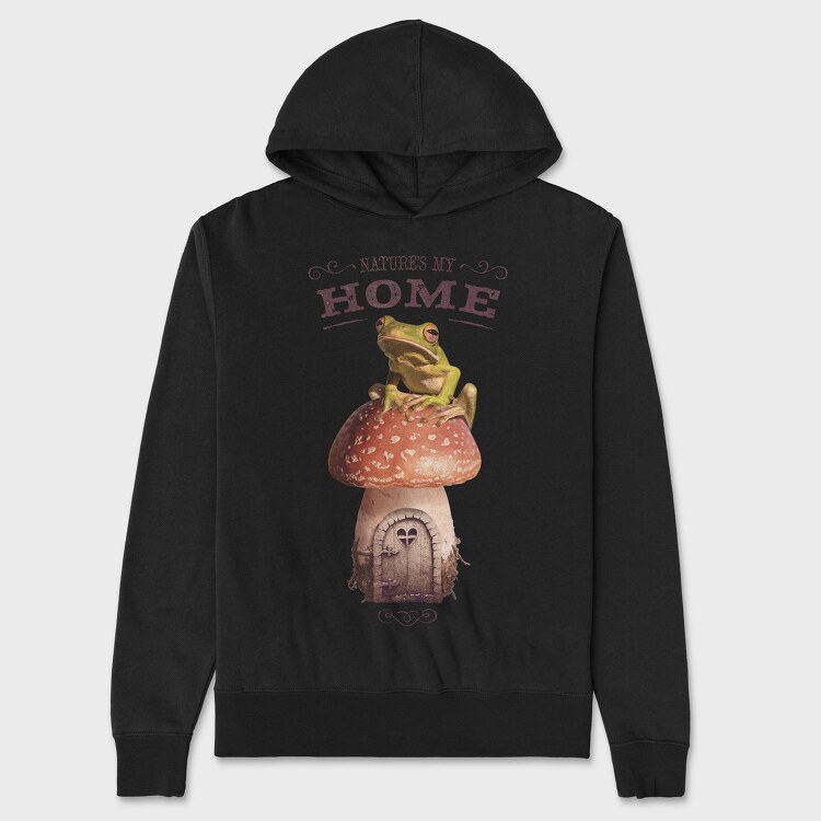 Nature Is My Home Frog, Hanorac Oversize Barbati (Unisex)