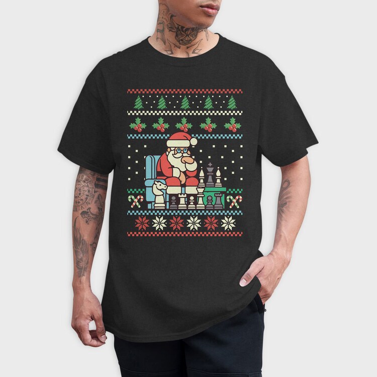 Santa Chess, Tricou Barbati (Unisex)