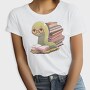 Bookworm With Glasses Worm Reading, Tricou Femei
