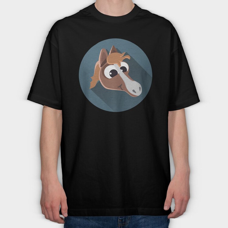 Horse Icon Art, Tricou Oversize Barbati (Unisex)
