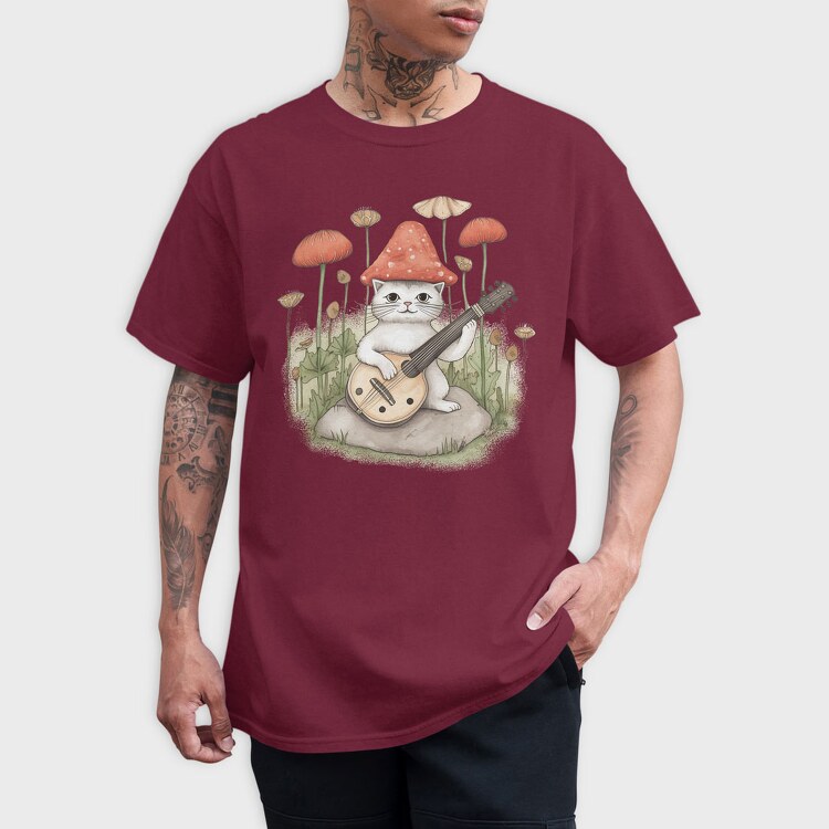 Shroom Hat Cat, Tricou Barbati (Unisex)