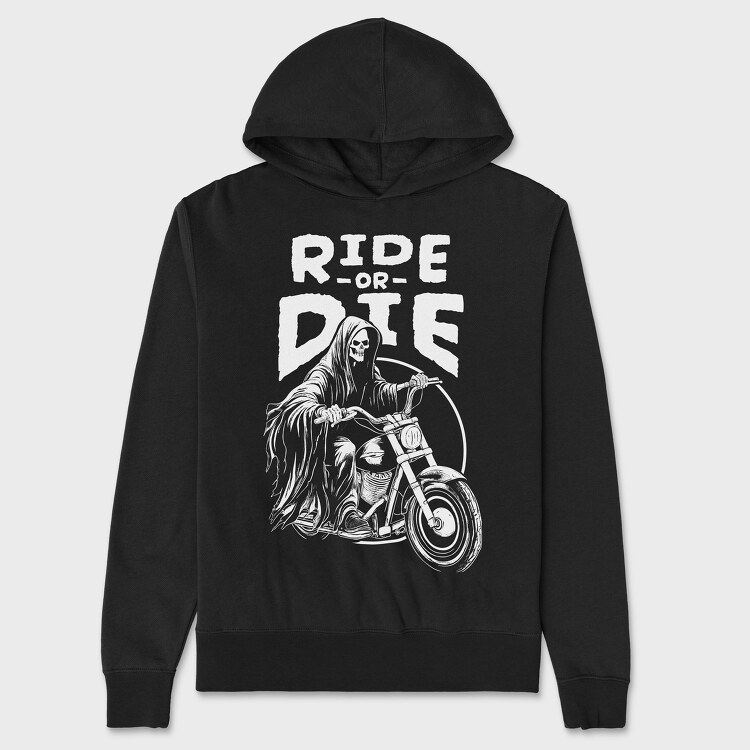 Hanorac Barbati (Unisex), Ride or Die Monochrome