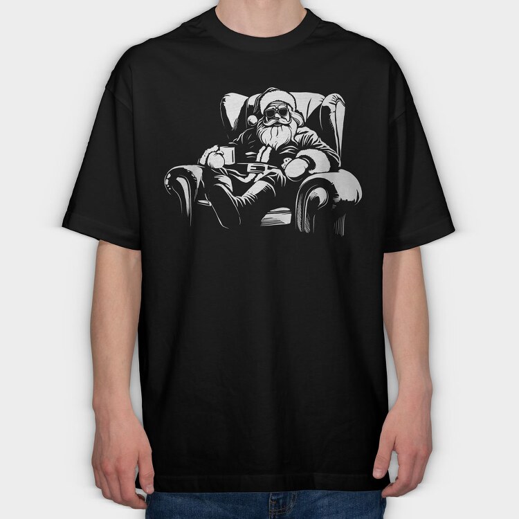 Relaxed Santa Claus Chill Cookie Milk, Tricou Oversize Barbati (Unisex)