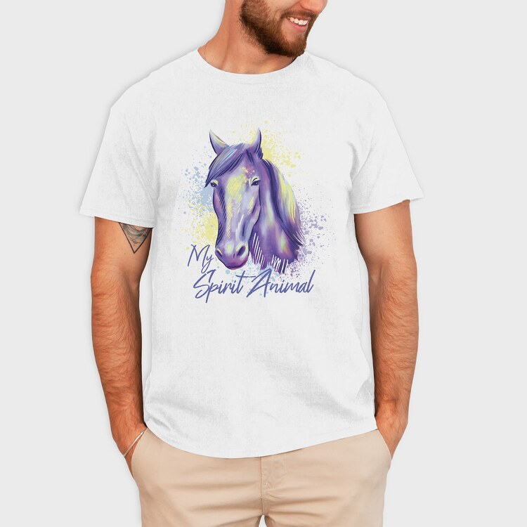 Horse Spirit Animal Watercolor, Tricou Barbati (Unisex)