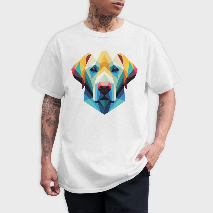Geometric Labrador Dog Poly, Tricou Barbati (Unisex)