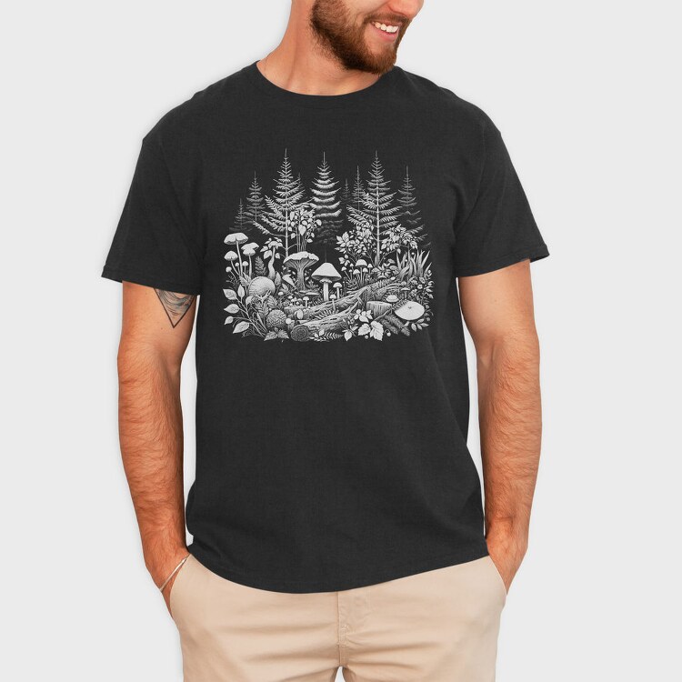Mushroom Pine Forest, Tricou Barbati (Unisex)