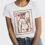 Chubby King Of Hearts Card, Tricou Femei