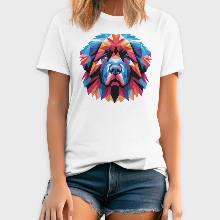 Geometric Newfoundland Dog, Tricou Barbati (Unisex)
