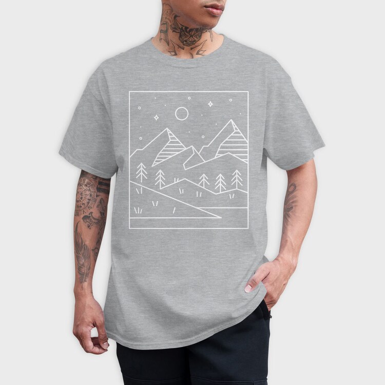 Geometric Rectangle Landscape, Tricou Barbati (Unisex)